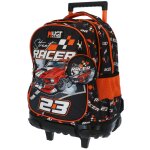 Sac � dos trolley gar�on roulettes street racer poign�e t�lescopique noir / orange / clair
