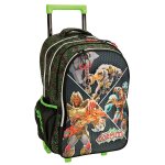 Sac � dos trolley gormiti polyester imprim� noir / vert