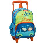 Sac � dos trolley maternelle gar�on imprim� singes fisher price bleu / orange / bleu