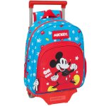 Sac � dos trolley maternelle mickey mouse oh boy 34 cm bleu / rouge / blanc