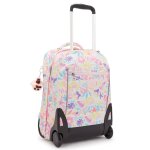 Sac � dos trolley scolaire avec compartiment ordinateur kipling 48 cm blanc / rose / bleu