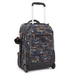 Sac � dos trolley scolaire gar�on avec compartiment ordinateur 15 pouces noir / jaune / bleu
