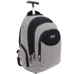 Sac � dos trolley street ray� et 47 cm noir / blanc