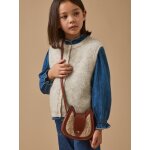 Sac �cureuil cuir et sherpa fille ecru