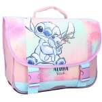 Sac fille besace scolaire stitch aloha 38 cm � 2 compartiments bleu lavande