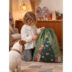 Sac hotte de no�l sapin vert