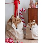 Sac hotte renne de nol beige dor