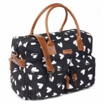 Sac � langer black & white et son matelas coeurs noir, coeurs