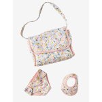 Sac à langer poupon personnalisable + couche + bavoir fleurette Sac à langer poupon personnalisable + couche + bavoir fleurette