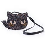 Sac � main enfant chat noir paillet� noir