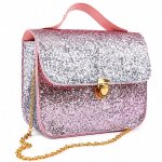 Sac � main enfant paillet� skyline glamour rose