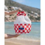 Sac de plage enfant avec filet anti sable rouge