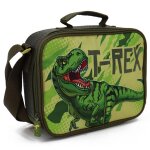 Sac repas isotherme dinosaure t - rex avec bandouli�re vert