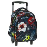 Sac � roulettes back me up motif football 30 cm maternelle noir / multicolore