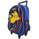 Sac � roulettes gar�on team pikachu pok�mon 42 cm bleu / jaune / blanc
