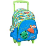 Sac � roulettes maternelle motif grenouille fisher - price 30 cm bleu / vert / blanc
