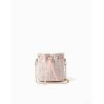 Sac seau en tweed rose clair