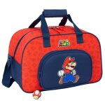 Sac de sport enfant gar�on super mario trick 40 cm - avec bandouli�re bleu / rouge
