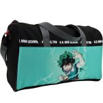 Sac de sport enfant gar�on my hero academia personnage deku 37 cm blanc / vert / noir
