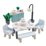 Salle � manger pour maison de poup�es beige