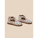 Salom�s perfor�es en cuir b�b� blanc casse