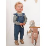 Salopette bb en denim bretelles  volants stone
