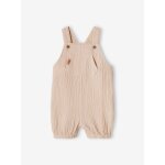 Salopette b�b� naissance en gaze de coton beige