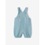 Salopette b�b� naissance en gaze de coton denim bleached