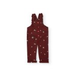 Salopette b�b� en tissu plat avec bretelles � volants rouge