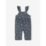Salopette bb en twill imprime gris ardoise
