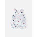 Salopette en coton avec imprimé carreaux blanc Salopette en coton avec imprimé carreaux blanc