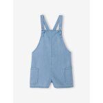 Salopette courte en denim lger fille bleu