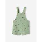 Salopette courte imprime en molleton bb vert