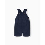 Salopette courte en serg� avec poches bleu fonc�