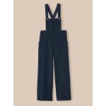 Salopette fille en velours gaufr� bleu ombre