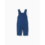 Salopette en jean avec bretelles � volants bleu