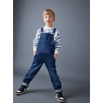Salopette en jean garon style worker poches fantaisie stone
