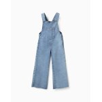Salopette en jean large � ourlets effiloch�s bleu