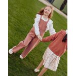 Salopette en serg� de coton � rayures rose