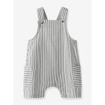 Salopette short b�b� gar�on � fines rayures name it gris