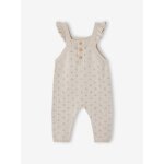 Salopette en tricot bb bretelles  volants beige chin