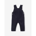 Salopette  volants bb en velours bleu ardoise
