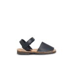 Sandales avarcas cuir nappa et � scratch bleu marine