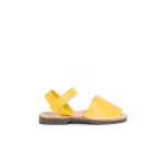 Sandales avarcas cuir nappa et  scratch jaune