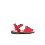 Sandales avarcas nubuck  scratch pour enfant rouge