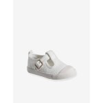 Sandales babies brodes bb blanc clair uni avec decor