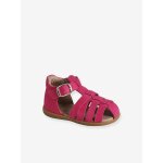 Sandales bb cuir bout ferm fuchsia