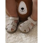 Sandales bb fermes cuir  scratchs sable
