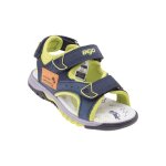 Sandales betil bleu sarcelle mat / vert citro