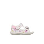 Sandales � bout ouvert � open toe � en tissu paros blanc -